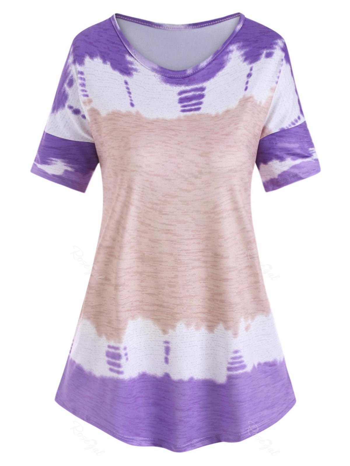 

Plus Size Tie Dye T Shirt, Purple