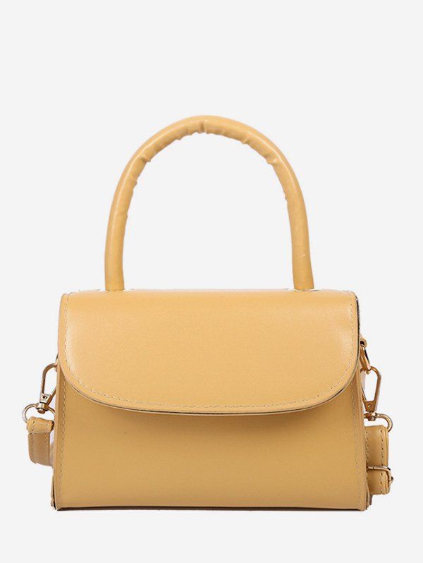 

Solid Color Flap Top Handle Mini Crossbody Bag, Yellow