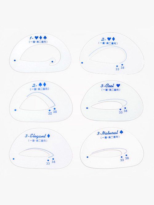 

6 Pcs Makeup Tool Tracing Eye Shadow Card Set, White