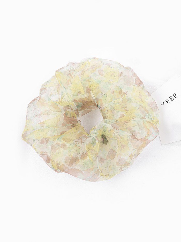 

Flower Print Oversized Organza Scrunchy, Yellow
