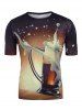 Beer Splash Graphic Crew Neck Short Sleeve T Shirt -  