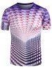 Seamless Geometric Pattern Crew Neck Short Sleeve T Shirt -  