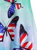 Plus Size American Flag Butterfly Tie Dye Handkerchief Ring Tank Top -  