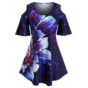 

Plus Size Flower Printed Tunic T-shirt, Concord