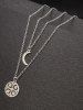 Double Layer Moon Flower Chain Necklace -  