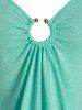 Plus Size O Ring Open Shoulder Chains T Shirt -  