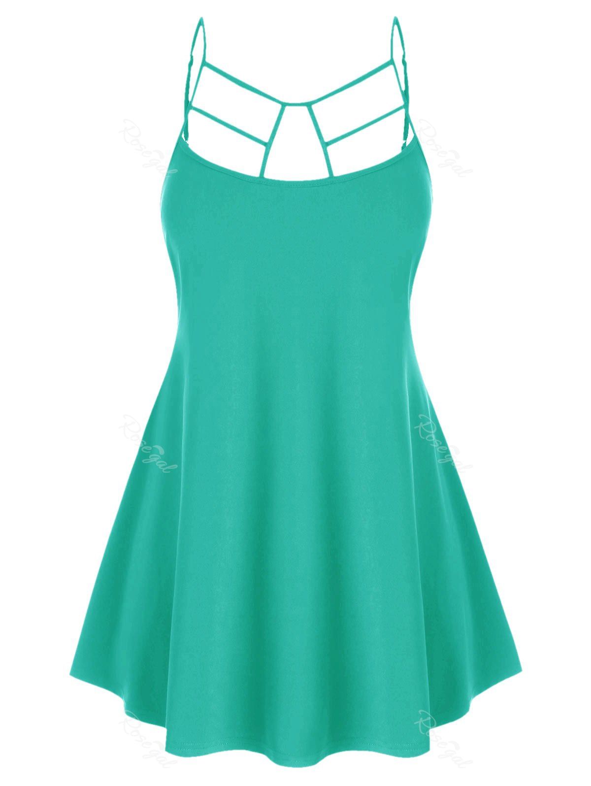 

Plus Size Cut Out Swing Cami Top, Dark turquoise