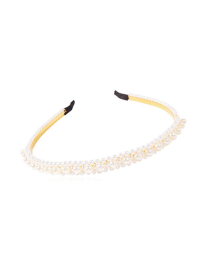 

Faux Pearl Embellished Headband, White