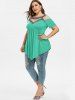 Sparkly Cut Out Cold Shoulder Plus Size Top -  
