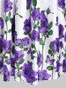 Rose Flower Print High Waist A Line Dress -  