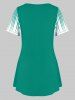 Plus Size Ombre Color Henley T Shirt -  