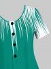 Plus Size Ombre Color Henley T Shirt -  