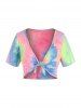 Plus Size Tie Dye Top and Swing Camisole Set -  
