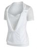 Plus Size Cowl Front Marled Lace Embellished T Shirt -  