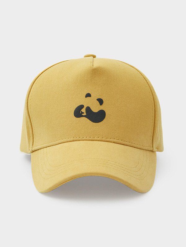 

Panda Print Adjustable Cotton Baseball Cap, Bright yellow