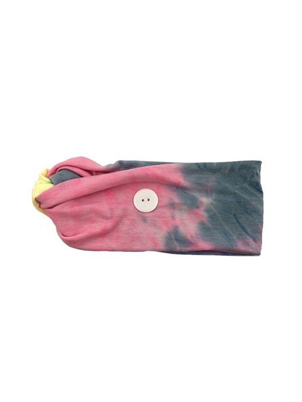 

Cross Elastic Button Watercolor Headband, Pink