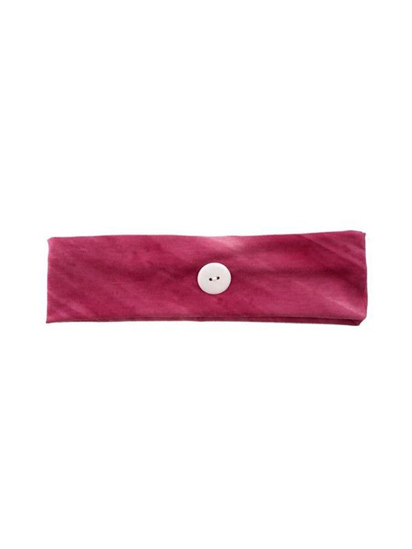 

Cotton Button Wide Elastic Sports Headband, Rose red