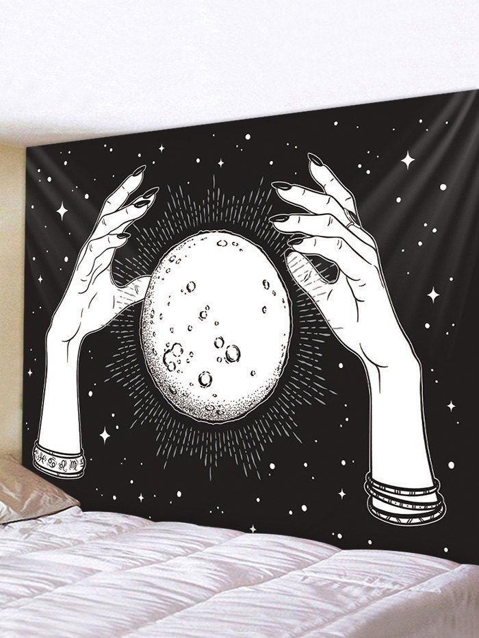 

Darkness Hands Print Waterproof Removable Wall Tapestry, Multi