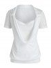 Plus Size Cowl Front Marled Lace Embellished T Shirt -  