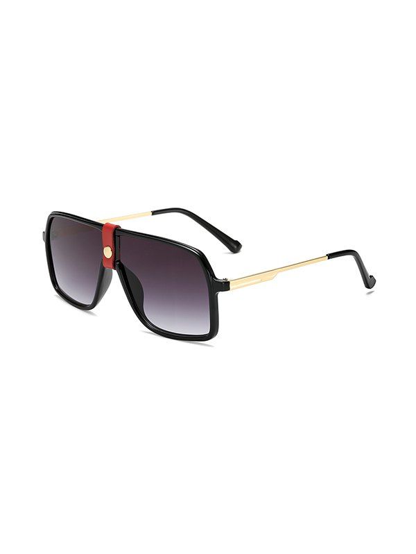 

One-piece Button Oversized Square Sunglasses, Light slate gray