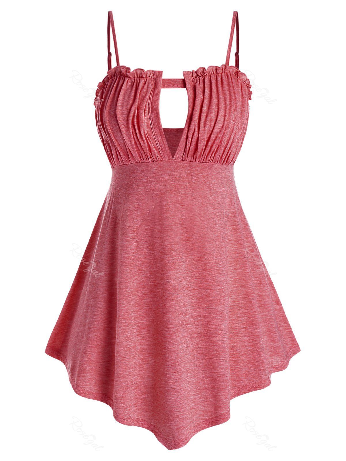 ruched keyhole cami