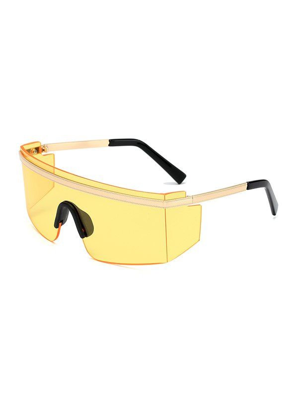 

Metal One-piece Anti-wind Oversized Sunglasses, Yellow