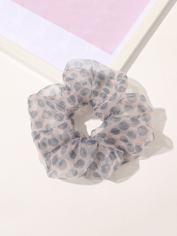 

Dot Printed Gauze Transparent Scrunchy, Light blue