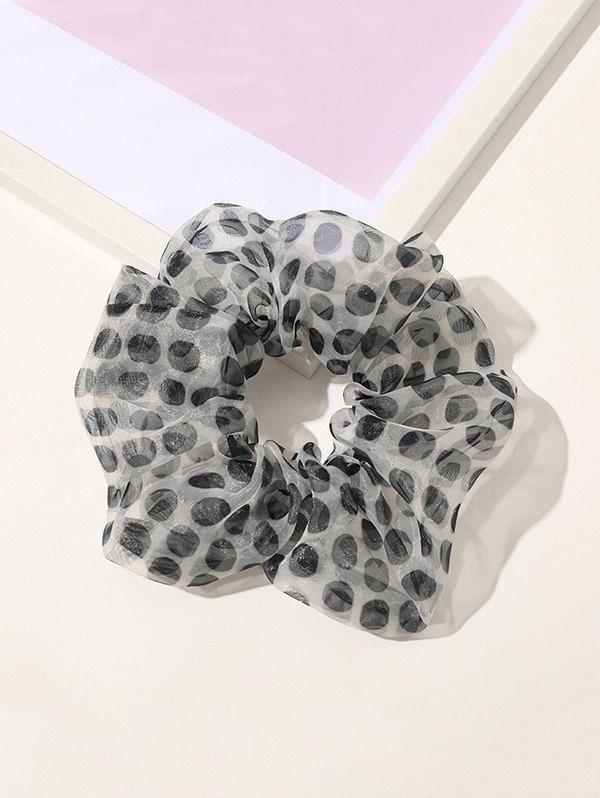 

Dot Printed Gauze Transparent Scrunchy, Light yellow