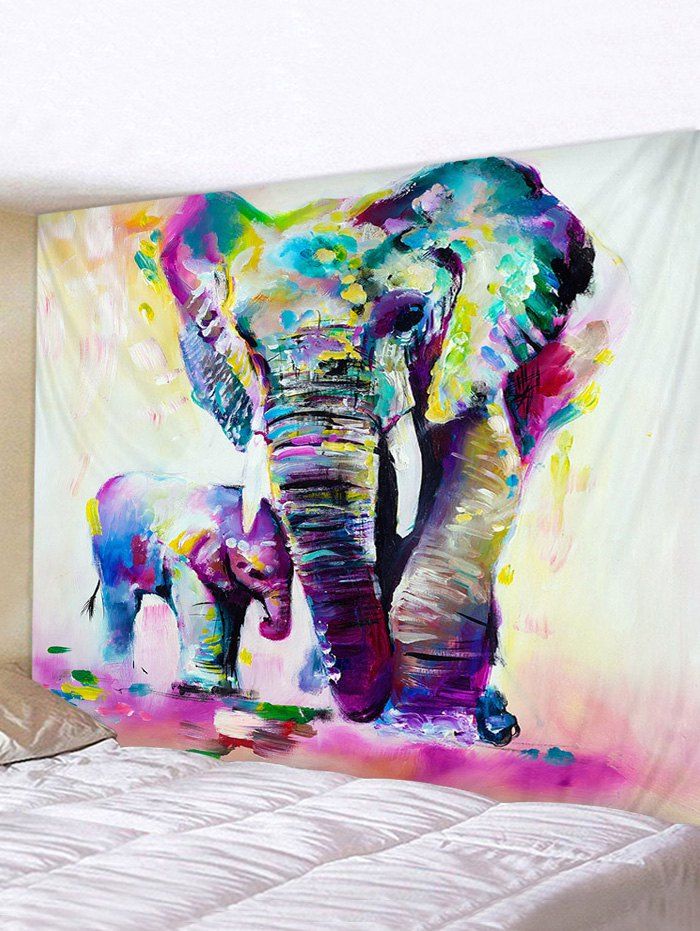 

Hand Paint Elephant Print Tapestry Wall Hanging Decorations, Multi