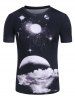 Moon Graphic Print Short Sleeve T-shirt -  