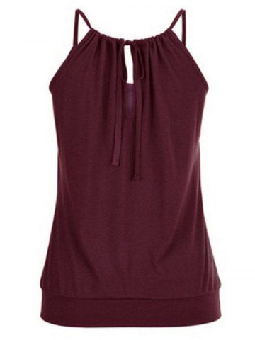 

Keyhole Plain Cami Top, Deep red