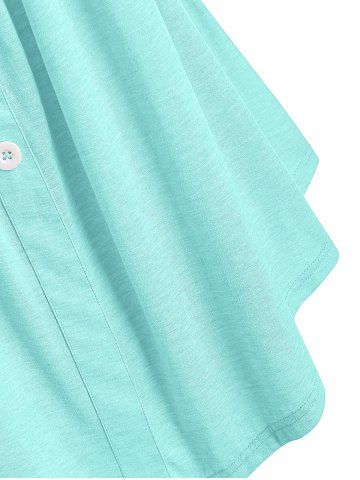 

Plus Size Tunic Contrast Square Collar Tank Top, Jeans blue