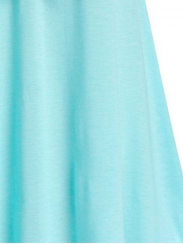 

Plus Size High Low Bowknot Spaghetti Strap Dress, Light aquamarine