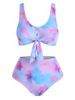 Tie Dye Knotted Bikini Swimwear -  