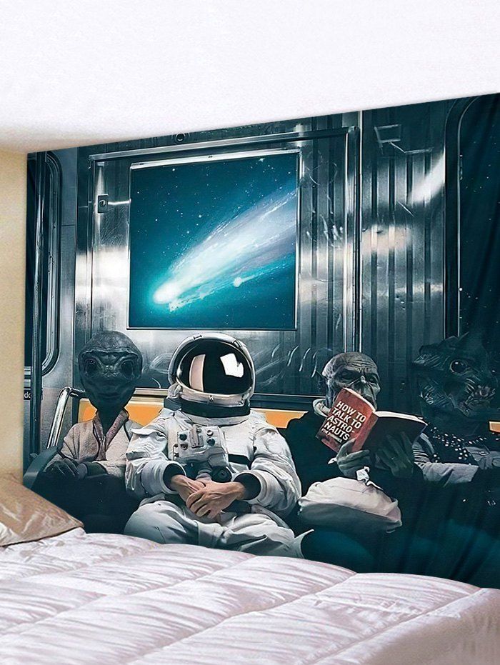 

3D Digital Printing Space Travel Alien Waterproof Tapestry, Multi