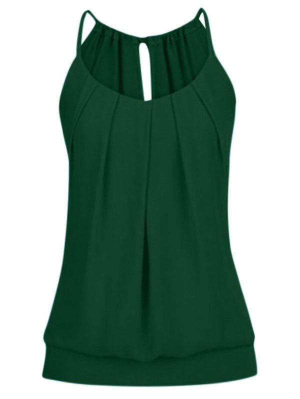 

Keyhole Plain Cami Top, Deep green