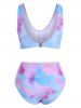 Tie Dye Knotted Bikini Swimwear -  