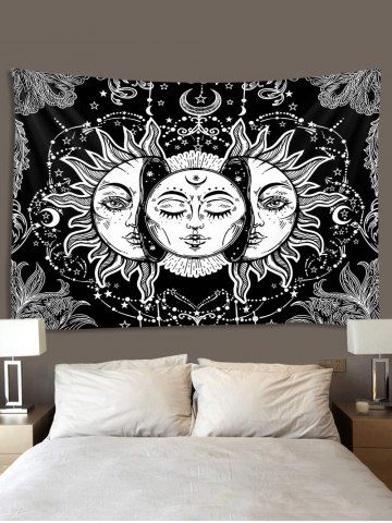 Digital Print Sun And Moon Face Waterproof Tapestry