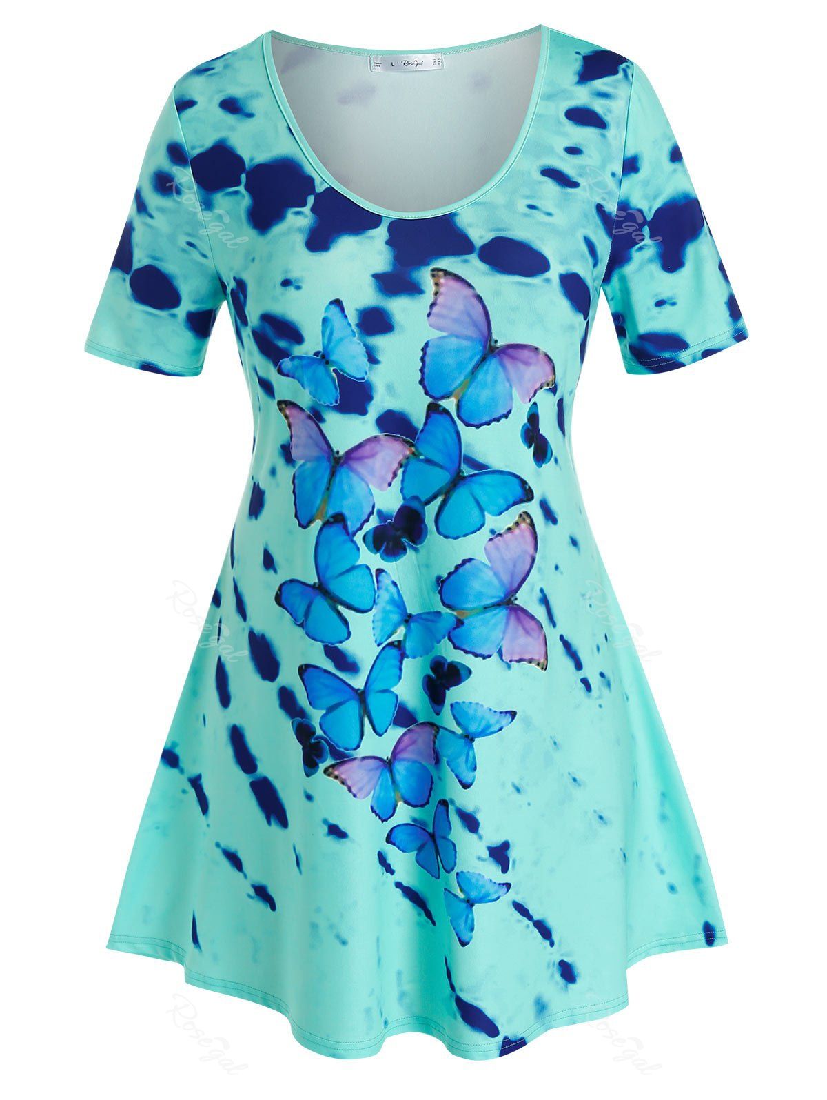 Store Plus Size Tie Dye Butterfly Print T Shirt  