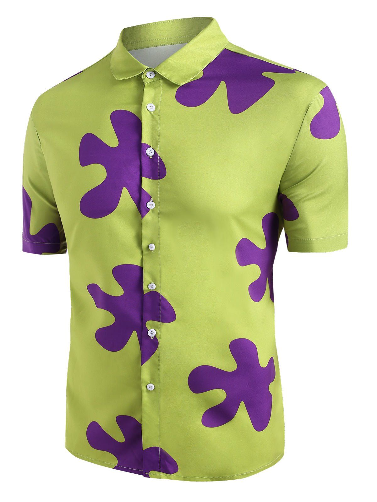 

Short Sleeve Geo Pattern Shirt, Light green