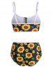 Sunflower Zip Up Piping High Waisted Bikini Swimwear -  