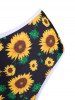 Maillot de Bain Tournesol Zippé à Taille Haute avec Passepoil - Noir L