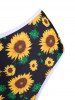 Sunflower Zip Up Piping High Waisted Bikini Swimwear -  