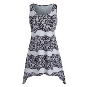 

Plus Size Printed Handkerchief Tank Top, Light gray