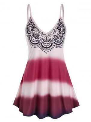 Flower Print Dip Dye Cami Tank Top