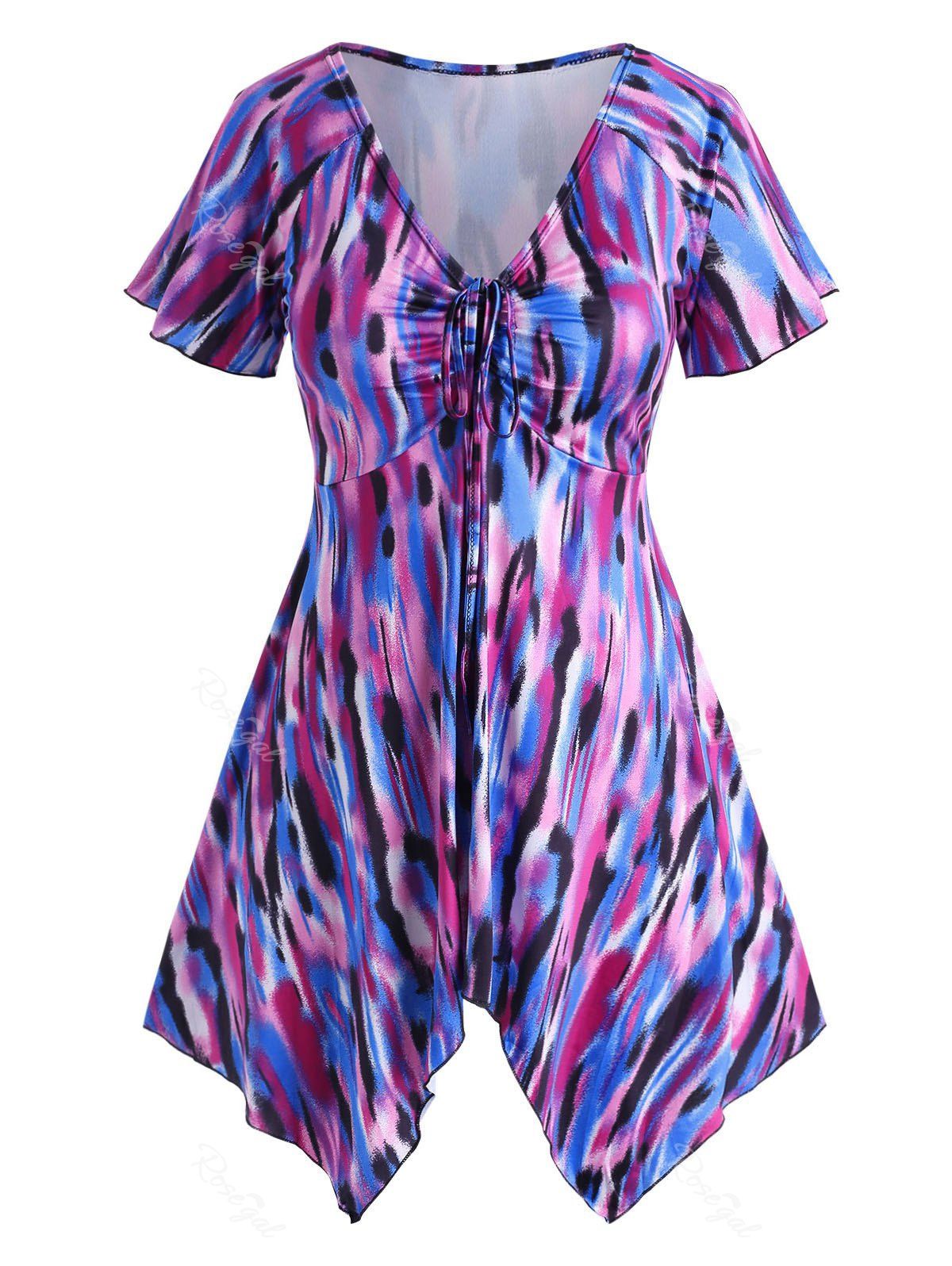 

Plus Size Handkerchief Tie Dye T Shirt, Purple