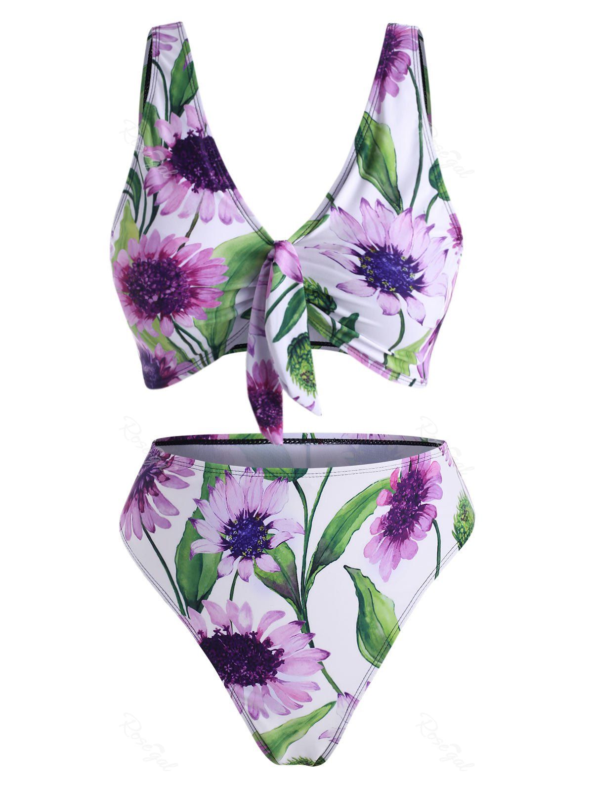 

Sunflower Knot High Waisted Bikini Swimwear, White