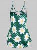 Keyhole Strappy Daisy Dotted Plus Size Cami Top -  