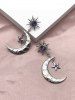 Rhinestone Sun Moon Star Shape Drop Earrings -  