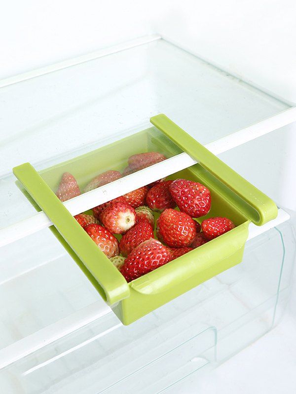 

Household Kitchen Refrigerator Separator Layer Storage Rack, Green peas